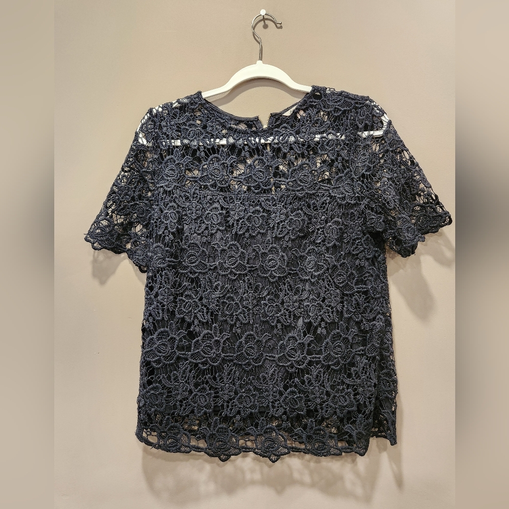 Nanette Lepore Elegant Lace Women's Top - Navy sz M